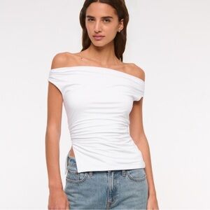 Elegant White Off-Shoulder Women's Top